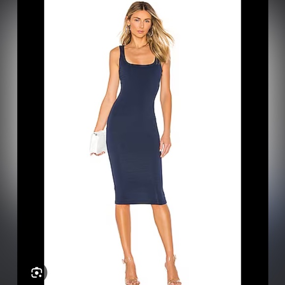 House of Harlow 1960 Bodycon Scoop Nevk Midi Dress Navy Size Small - Picture 2 of 9